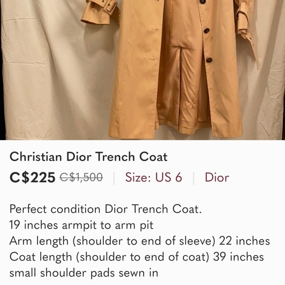 Dior Trench Coat - Picture 3 of 9